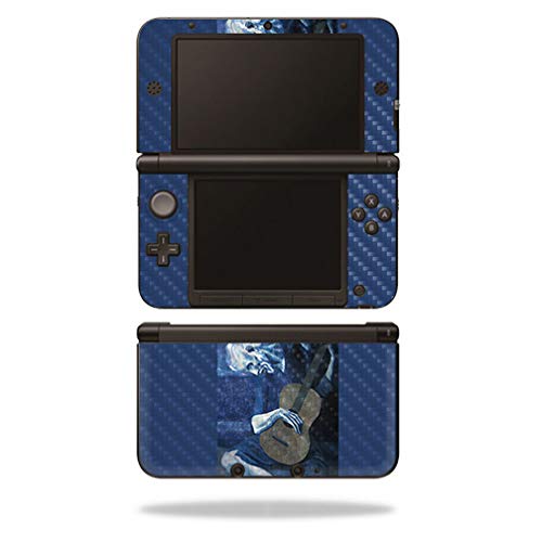 MightySkins Carbon Fiber Skin for Nintendo 3DS XL Original (2012-2014) - Old Guitarist | Protective  Durable Textured Carbon Fiber Finish | Easy to Apply  Remove  and Change Styles | Made in The USA