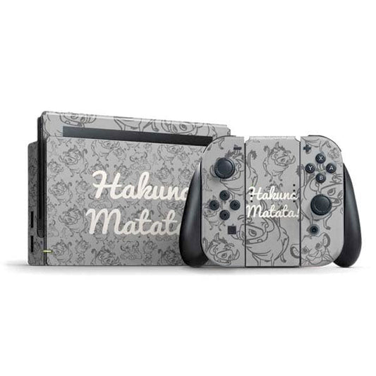 Skinit Decal Gaming Skin Compatible with Nintendo Switch Bundle - Officially Licensed Disney The Lion King Hakuna Matata Design