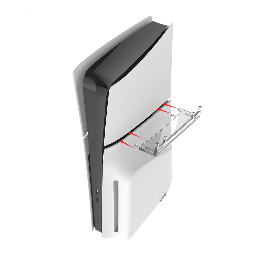 XBERSTAR PS5 Slim Stand - Cooling Feet, Horizontal Bracket Holder for PS5 Digital & Disc, 6.0x5.0x2.0cm