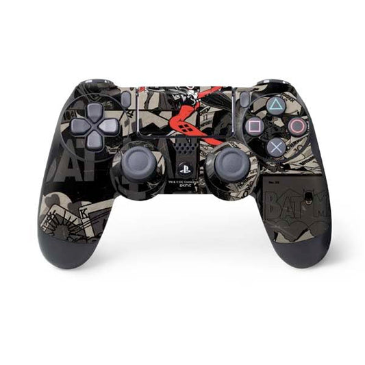 Skinit Decal Gaming Skin Compatible with PS4 Controller - Officially Licensed DC Comics Harley Quinn Vintage Action Pose Pattern Design