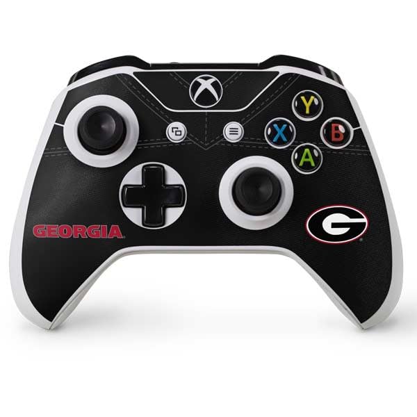 Skinit Decal Gaming Skin Compatible with Xbox One S Controller - Officially Licensed University of Georgia Black Jersey Design