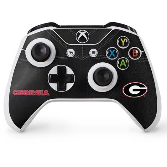 Skinit Decal Gaming Skin Compatible with Xbox One S Controller - Officially Licensed University of Georgia Black Jersey Design