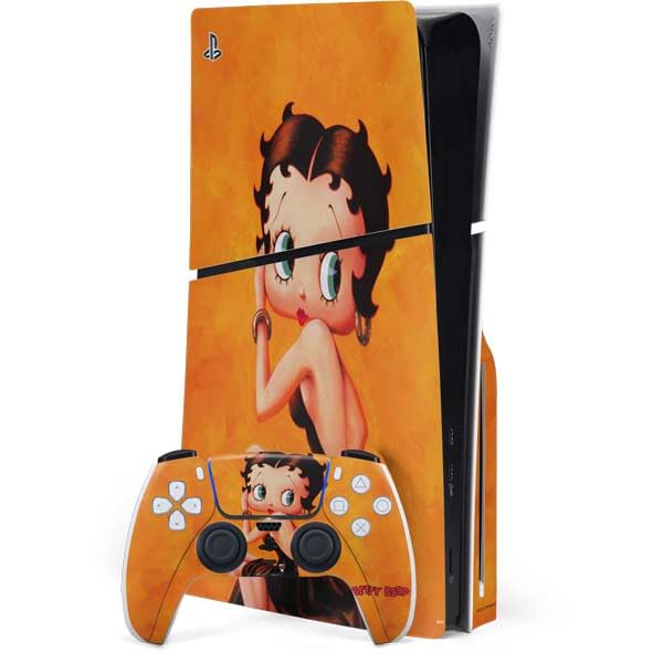 Skinit Decal Gaming Skin Compatible with PS5 Slim Disk Bundle - Officially Licensed Betty Boop Little Black Dress Design