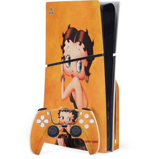Skinit Decal Gaming Skin Compatible with PS5 Slim Disk Bundle - Officially Licensed Betty Boop Little Black Dress Design