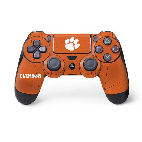 Skinit Decal Gaming Skin Compatible with PS4 Controller - Officially Licensed Clemson University Orange Jersey Design