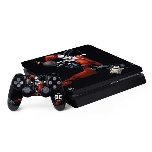 Skinit Decal Gaming Skin Compatible with PS4 Slim Bundle - Officially Licensed DC Comics Harley Quinn Playfull Pose Design