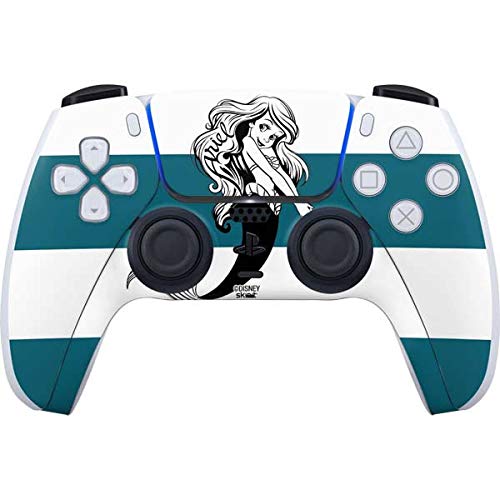 Skinit Decal Gaming Skin Compatible with PS5 Controller - Officially Licensed Disney The Little Mermaid Ariel Stripes Design