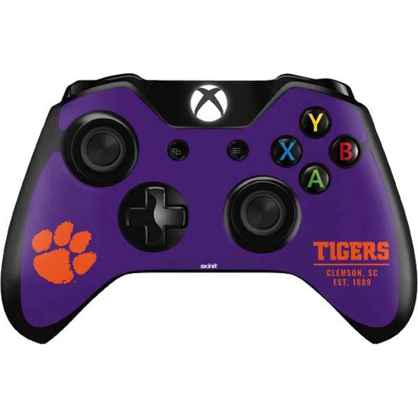 Skinit Decal Gaming Skin Compatible with Xbox One Controller - Officially Licensed Clemson University Tigers Est 1889 Design
