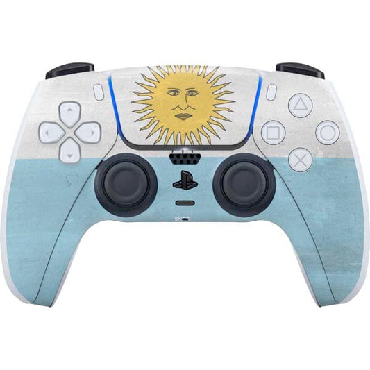 Skinit Decal Gaming Skin Compatible with PS5 Controller - Argentina Flag Distressed Design