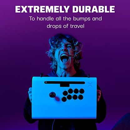 PDP Victrix Pro FS Fight Stick for PS4/PS5/PC - Durable Aluminum, Sanwa Buttons, Ergonomic, White, Model 052-008-WH