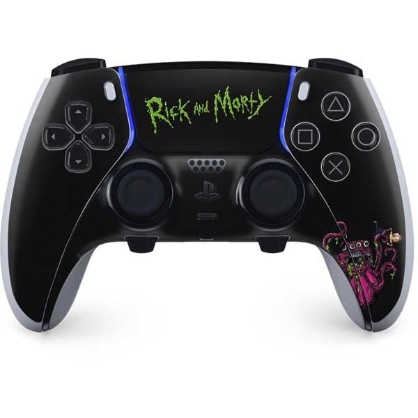 Skinit Decal Gaming Skin Compatible with PS5 DualSense Edge Pro Controller - Officially Licensed Adult Swim Rick and Morty Tentacle Attack Design