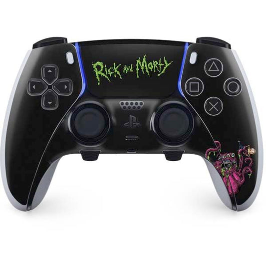 Skinit Decal Gaming Skin Compatible with PS5 DualSense Edge Pro Controller - Officially Licensed Adult Swim Rick and Morty Tentacle Attack Design