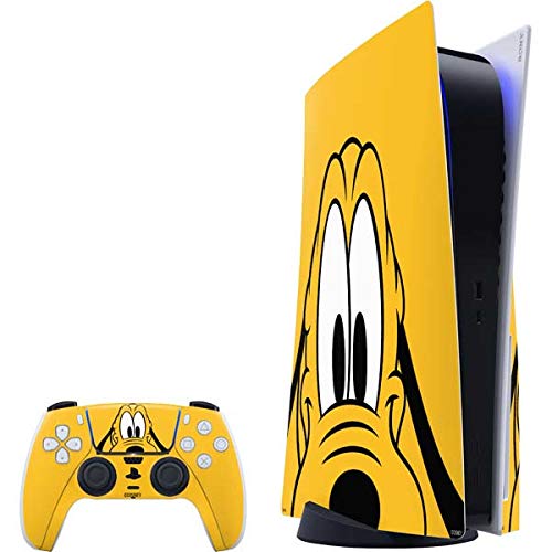 Skinit Decal Gaming Skin Compatible with PS5 Bundle - Officially Licensed Disney Friends Pluto Up Close Design