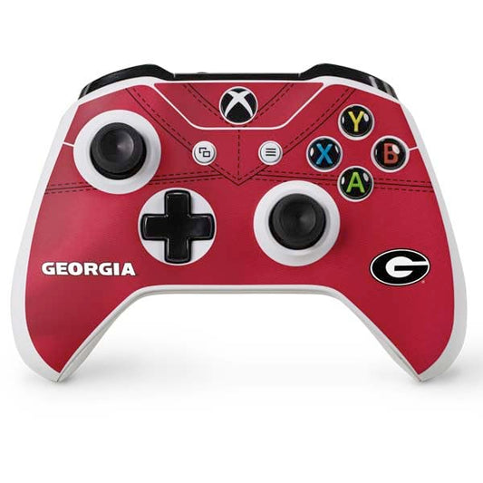 Skinit Decal Gaming Skin Compatible with Xbox One S Controller - Officially Licensed University of Georgia Red Jersey Design