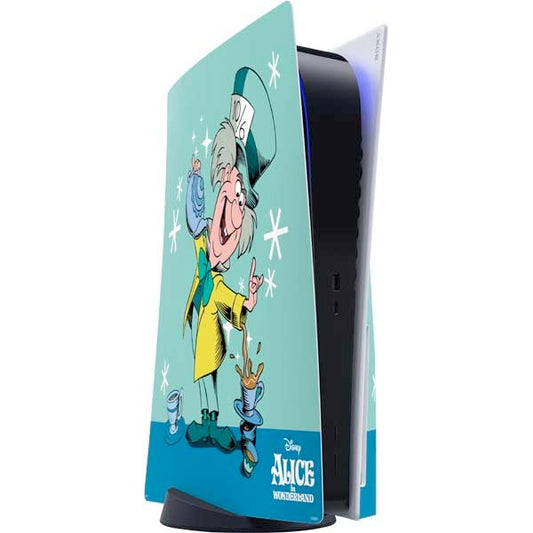 Skinit Decal Gaming Skin Compatible with PS5 Console - Officially Licensed Disney Alice in Wonderland Mad Hatter Tea Party Design