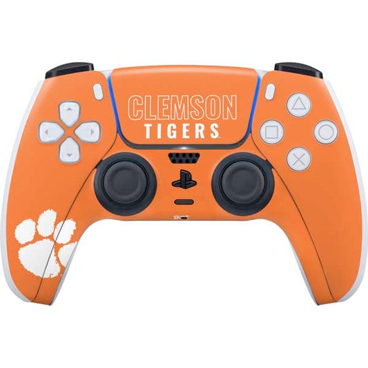 Skinit Decal Gaming Skin Compatible with PS5 Controller - Officially Licensed Clemson University Tigers Logo Design