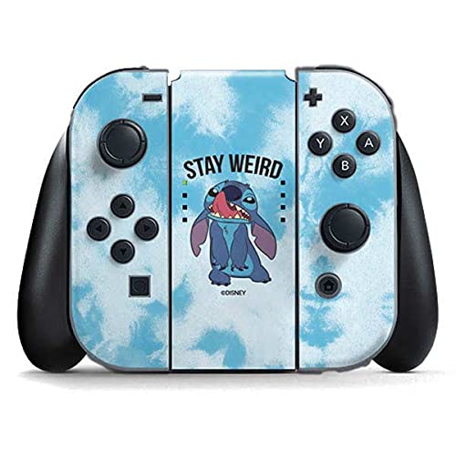 Skinit Decal Gaming Skin Compatible with Nintendo Switch (2017-2021) Joy-Con Controller - Officially Licensed Disney Lilo and Stitch Stay Weird Design
