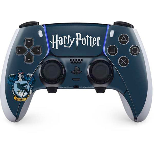 Skinit Decal Gaming Skin Compatible with PS5 DualSense Edge Pro Controller - Officially Licensed Wizarding World Harry Potter Ravenclaw House Crest Design