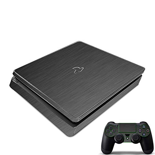 LidStyles Vinyl Protection Skin Kit Decal Sticker Compatible with Sony PS4 Slim (MTS #3 (Gun Metal))