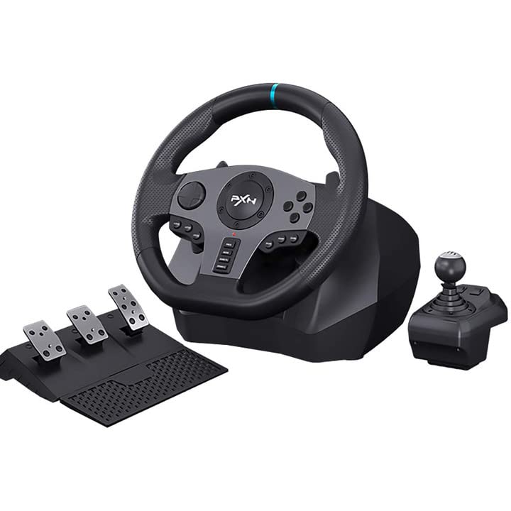 PXN Racing Wheel V9 - 270°/900° Vibration Gaming Steering Wheel with Shifter & Pedal for PS4, PC, PS3, Xbox Series X|S, Xbox One