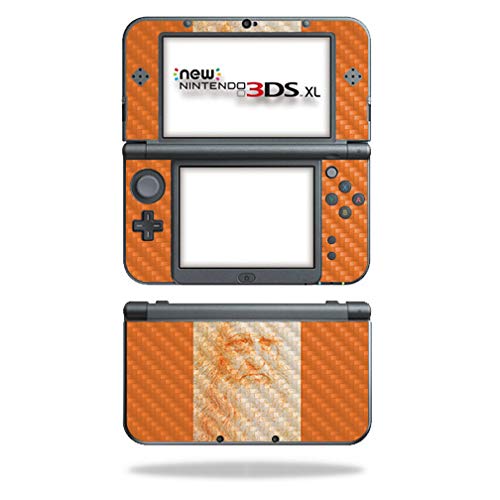 MightySkins Carbon Fiber Skin for Nintendo New 3DS XL (2015) - Red Chalk Man Portrait | Protective  Durable Textured Carbon Fiber Finish | Easy to Apply  Remove  and Change Styles | Made in The USA