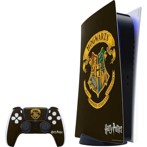 Skinit Decal Gaming Skin Compatible with PS5 Bundle - Officially Licensed Wizarding World Harry Potter Hogwarts Houses Crest Design