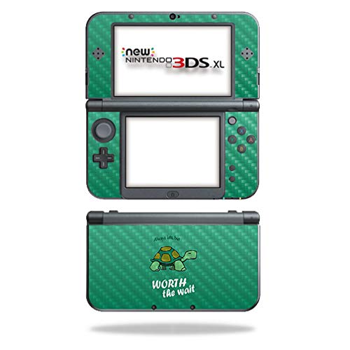 MightySkins Carbon Fiber Skin for Nintendo New 3DS XL (2015) - Late Turtle | Protective  Durable Textured Carbon Fiber Finish | Easy to Apply  Remove  and Change Styles | Made in The USA