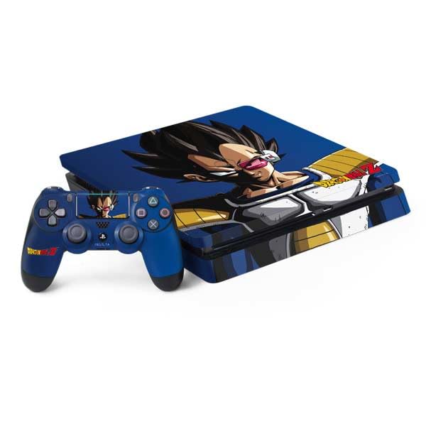Skinit Decal Gaming Skin Compatible with PS4 Slim Bundle - Officially Licensed Dragon Ball Z Vegeta Portrait Design