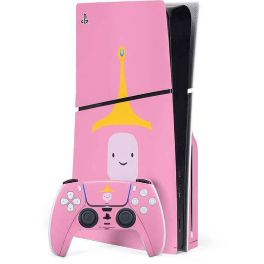 Skinit Decal Gaming Skin Compatible with PS5 Slim Disk Bundle - Officially Licensed Adult Swim Adventure Time Princess Bubblegum Design
