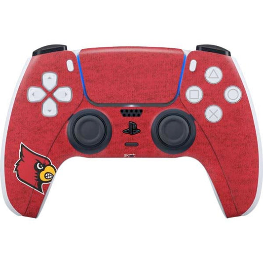 Skinit Decal Gaming Skin Compatible with PS5 Controller - Officially Licensed University of Louisville Red Background Design