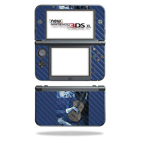 MightySkins Carbon Fiber Skin for Nintendo New 3DS XL (2015) - Old Guitarist | Protective  Durable Textured Carbon Fiber Finish | Easy to Apply  Remove  and Change Styles | Made in The USA