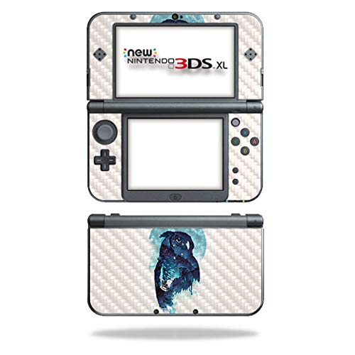 MightySkins Carbon Fiber Skin for Nintendo New 3DS XL (2015) - Midnight Owl | Protective  Durable Textured Carbon Fiber Finish | Easy to Apply  Remove  and Change Styles | Made in The USA