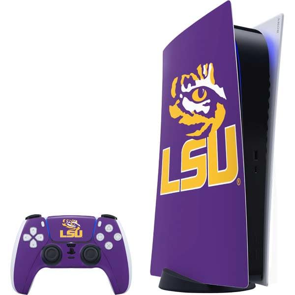 Skinit Decal Gaming Skin Compatible with PS5 Bundle - Officially Licensed LSU Tigers Mascot Design