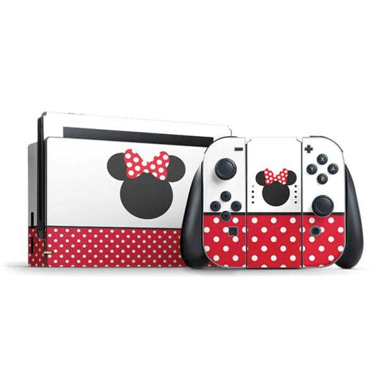 Skinit Decal Gaming Skin Compatible with Nintendo Switch Bundle - Officially Licensed Disney Minnie Mouse Symbol Design