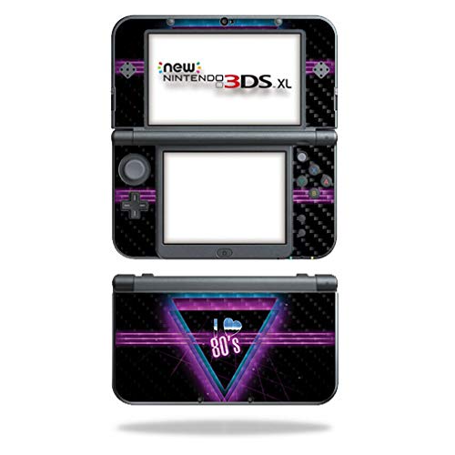 MightySkins Carbon Fiber Skin for Nintendo New 3DS XL (2015) - I Heart 80s | Protective  Durable Textured Carbon Fiber Finish | Easy to Apply  Remove  and Change Styles | Made in The USA
