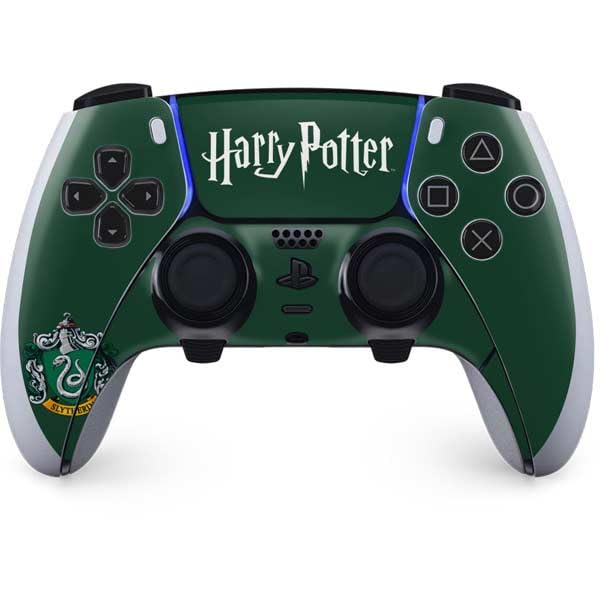 Skinit Decal Gaming Skin Compatible with PS5 DualSense Edge Pro Controller - Officially Licensed Wizarding World Harry Potter Slytherin House Crest Design