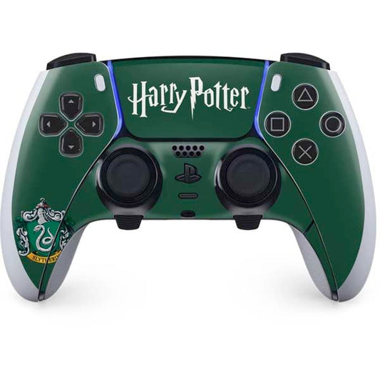 Skinit Decal Gaming Skin Compatible with PS5 DualSense Edge Pro Controller - Officially Licensed Wizarding World Harry Potter Slytherin House Crest Design