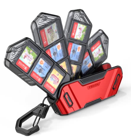 Mumba 12 Switch Game Card Case Holder - Portable Hard Shell for Nintendo Switch, OLED, Lite - Ruddy, 4 Layer Rotatable Design