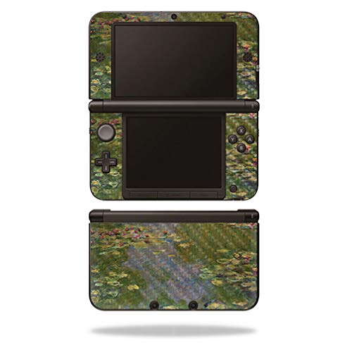 MightySkins Carbon Fiber Skin for Nintendo 3DS XL Original (2012-2014) - Water Lilies | Protective  Durable Textured Carbon Fiber Finish | Easy to Apply  Remove  and Change Styles | Made in The USA