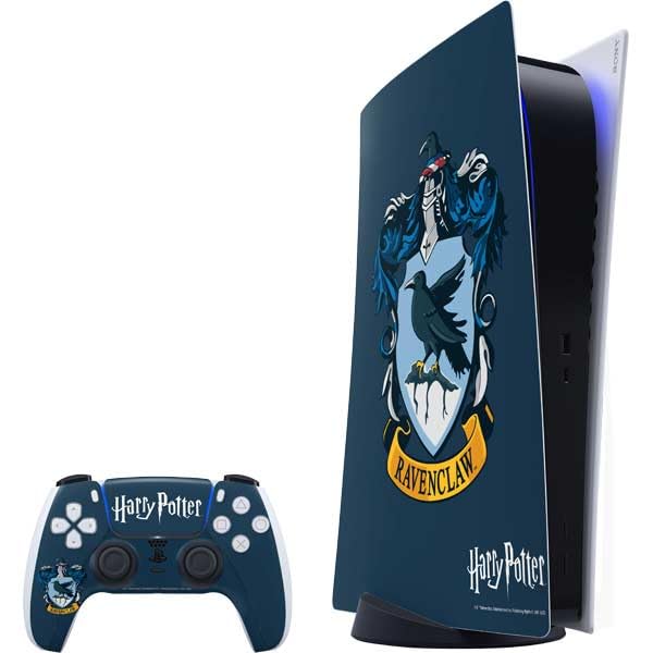 Skinit Decal Gaming Skin Compatible with PS5 Bundle - Officially Licensed Wizarding World Harry Potter Ravenclaw House Crest Design