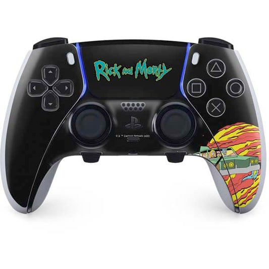 Skinit Decal Gaming Skin Compatible with PS5 DualSense Edge Pro Controller - Officially Licensed Adult Swim Rick and Morty Family Wagon Design