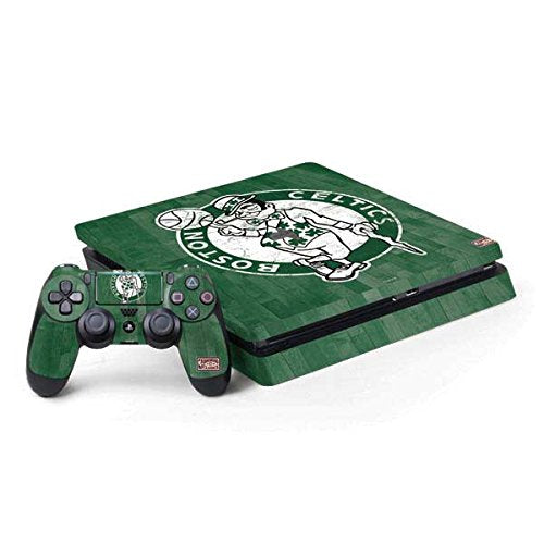 Skinit Decal Gaming Skin Compatible with PS4 Slim Bundle - Officially Licensed NBA Boston Celtics Hardwood Classics Design