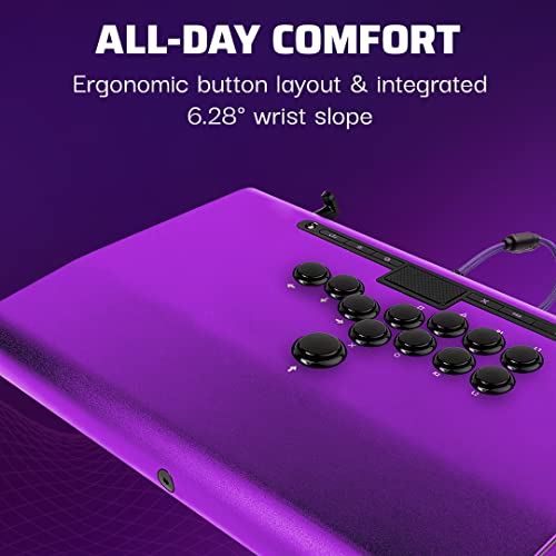 PDP Victrix Pro FS-12 ESports Fight Stick for PS5/PS4/PC, 12-Button, Ergonomic Joystick, Purple