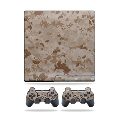 MIGHTY SKINS PS3 Slim Skin + 2 Controller Skins - Desert Camo, Model PS3SLIM-Desert Camo
