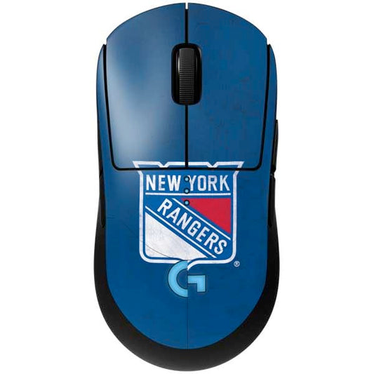 Skinit Decal Other Skin Compatible with G Pro Wireless Gaming Mouse - Officially Licensed NHL New York Rangers Distressed Design