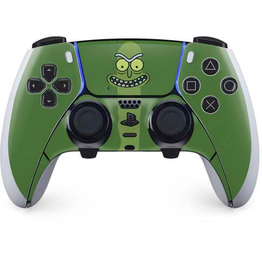 Skinit Decal Gaming Skin Compatible with PS5 DualSense Edge Pro Controller - Officially Licensed Adult Swim Rick and Morty Pickle Rick Design