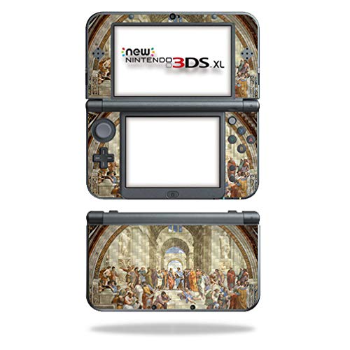 MightySkins Carbon Fiber Skin for Nintendo New 3DS XL (2015) - School of Athens | Protective  Durable Textured Carbon Fiber Finish | Easy to Apply  Remove  and Change Styles | Made in The USA