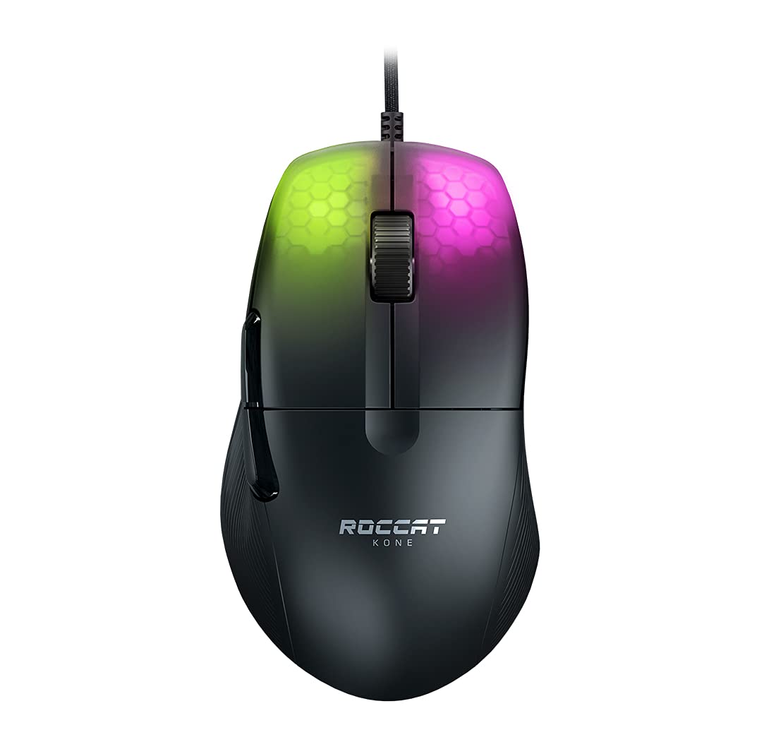 ROCCAT Kone Pro PC Gaming Mouse, Lightweight Ergonomic Design, Titan Switch Optical, AIMO RGB Lighting, Superlight Wired Compute
