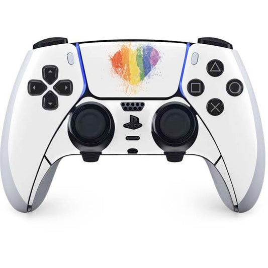 Skinit Decal Gaming Skin Compatible with PS5 DualSense Edge Pro Controller - Love is Love Heart Design