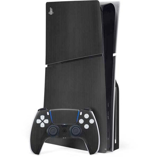 Skinit Decal Gaming Skin Compatible with PS5 Slim Disk Bundle - Ebony Wood Design